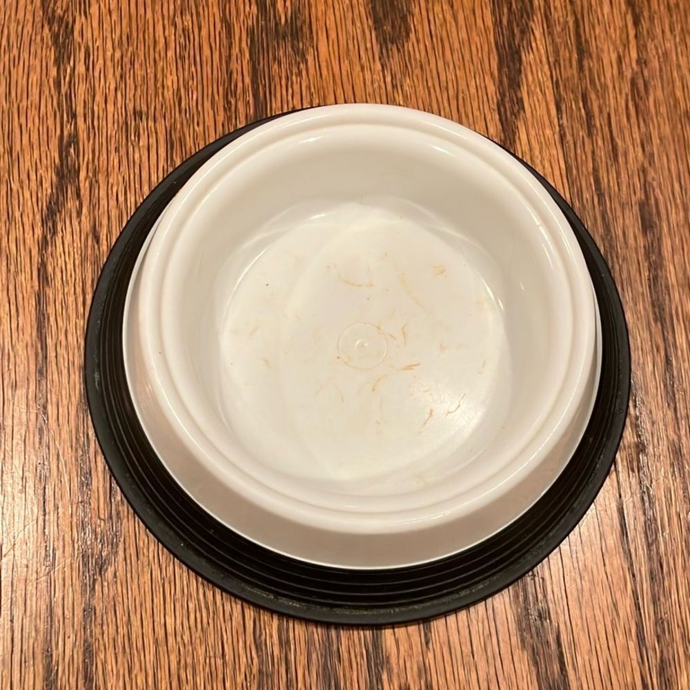 Well-Loved White Cat Bowl